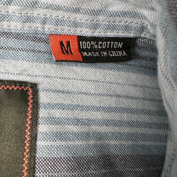 Howler Bros Shirt Men's Medium Blue Gray Striped Long Sleeve Button Up Brothers - Picture 7 of 10